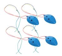 BESTonZON Beginner Ocarina Kit Boys and Girls Practice Instrument 4pcs 6-hole Plastic Ocarinas Children's Music Instrument Portable and Safe Random Color