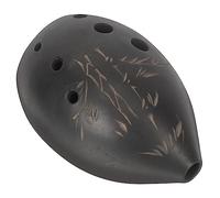 BESTonZON Beginners 8-holes Clay Ocarina Instrument with Delicate Patterns Black Portable and Easy to Learn Musical Toy to Develop A Child's Interest in Music