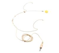 BESTonZON Beige Single Earhook Wired Headset Condenser Microphone Adapter, Open Ear Headphones Mic for Presentations, Performances and Public Speaking