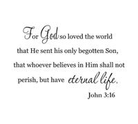 BESTonZON Bible Verse Wall Decal with Scripture Wall Art PVC Waterproof Easy to Apply or Wooden Door Black Christian Home Decoration