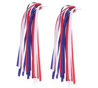 BESTonZON Bike Handlebar Streamers Ribbon Durable Bike Grips Decoration for Childrens Bicycles Scooters Easy to Install White Red Blue