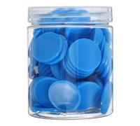 BESTonZON Bingo Chips Learning Counters Blank Game Marker Discs Poker Game Tokens Student Reward Coins 100 Pcs 25mm Blue ABS Plastic for Math Practice Classroom and Home Use
