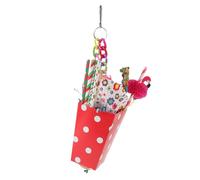 BESTonZON Bird Chew Toy for Parrots Colorful Ice Cream Snack Bucket Hanging Design Natural Shredding and Foraging Plaything for Cage-bound Birds Safe and Fun Chewing Accessory