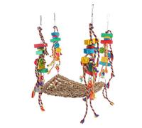 BESTonZON Bird Hammock for Parakeets and Conures Woven Wall Swing for Foraging Easy Installation Encourages Exploration Safe Bird Cage Accessory