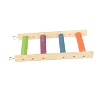 BESTonZON Bird Ladder Toy with Claw Grinding Function 4-section Wooden Climbing Ladder for Parakeets Parrots and Small Birds Cage Accessory and Plaything and Beak Care