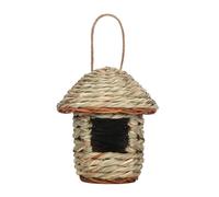 BESTonZON Bird Nest Bird House Handwoven Straw Grass Hanging Natural Materials Garden Patio Lawn Outdoor Hanging Wide Bottom Sturdy