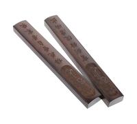 BESTonZON Black Rosewood Chinese Calligraphy Paperweight Pair, Solid Wood Letterweights for Calligraphy and Ink Painting, Traditional Wooden Pressing Blocks for Art and Writing