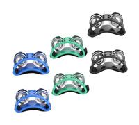 BESTonZON Black Tambourine Foot Percussion Instrument Ergonomic Design with Unique Rhythm and Sound Effects 3 Pairs Foot Tambourine Props for Dance and Fitness Music Accompaniment
