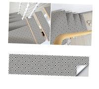 BESTonZON Black White Rhombus Self-adhesive Stair Stickers Non-slip Floor Treads for Indoor Use 100cm x 25cm