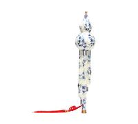 BESTonZON Blue White Porcelain Gourd Flute Cucurbit Flute Instrument Chinese Traditional Music Beginner Boxed