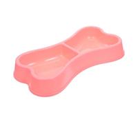 BESTonZON Bone-shaped Dog Feeder Bowl Tray Rose Red Anti-spill Pet Feeding Dish for Small Animals Easy-clean Water and Food Feeder for Dogs and Cats