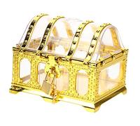 BESTonZON Box Treasure Chest Keepsake Chest Bank Toy Day Dead Decor Retro Pirate Toy Makeup Toy Storage Organizer Toy for Toys Pirate Chest Golden Plastic
