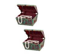 BESTonZON Box Vintage Aquarium Ornaments Decorative Fish Tank Treasure Box Red Natural Aesthetics for for Home Aquarium Decoration and Enjoyment