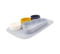 BESTonZON Boys and Girls Dinner Plates Boy Girl Weaning Plate Suction Bibs Portion Control Silicone Platter Easy Cleaning for Eaters