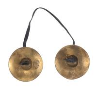 BESTonZON Brass Bell Set Wall Decor Hand Bells for Ringing Mini Gong Band Cymbals Rhythm Instrument