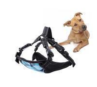BESTonZON Breathable Mesh Dog Harness Vest with Double Leash Attachment Oxford Cloth Tape Camouflage Blue Small for Comfortable Pet Safety and Walking