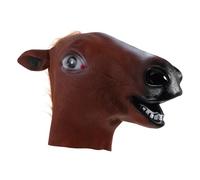 BESTonZON Brown Horse Face Mask for Adults Realistic Animal Cosplay Full Headgear for Masquerade Carnival Halloween Themed Parties Breathable Reusable Costume Accessory