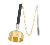 BESTonZON Buddhism Copper Supply Delicate Temple Instrument Portable Hand Bell with Chain Purify Surroundings Easy to Carry for Buddhists Meditation and Prayer Random Color