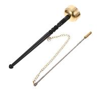 BESTonZON Buddhist Musical Instrument Copper Yin Qing Small Handbell Wooden Handle for Temple and Taoist Rituals, Creative Copper Percussion Instrument for Meditation and Chanting