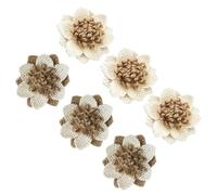 BESTonZON Burlap Flowers Featuring Beautiful and Interesting Shape Decoration DIY 6pcs Handmade Vintage with Jute and Twine Material and Fall and Birthday Brooches for Wedding Clothes Flower