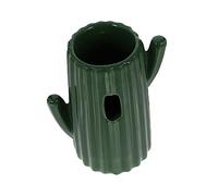 BESTonZON Cactus Shaped Ceramic Hamster Water Bottle Holder Pet Accessory for Small Animals Leak Design for Easy Monitoring for Cage Decoration and Fluid