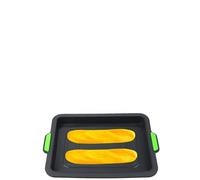 BESTonZON Cake Biscuit Bread Baking Tray Black Silicone Environmental Healthy Baking Plate with Handle for Home Professional Use