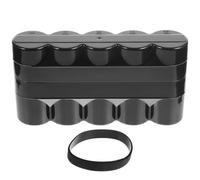 BESTonZON Camera Reel Storage Canisters for 5 Rolls Black Plastic Film Box