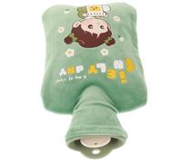 BESTonZON Cartoon Hand Warmer Water Injection Pouch Lightweight Portable Hot Water Bag for Office School Home Use Cute Green Design for Family