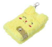 BESTonZON Cartoon Plush Cover Diary Book with Keychain Mini Pocket Notebook for Girls Blank Pages for Writing Sketching and Journaling Portable Travel Write Book for Bags and Backpacks