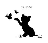 BESTonZON Cat Scratch Car Stickers 4 Pieces, PET Material Flapping Tail Vinyl Decal Set in Black and White, Decorative Car Body Stickers for Exterior Protection