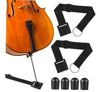 BESTonZON Cello Endpin Anchor and Adjustable Anti-Skid Strap 2-Piece Set with 4 Bass Cello Rubber Feet Protectors Non-Slip Accessories for Musical Instruments