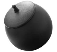 BESTonZON Ceramic Food Jar Black Stoneware Canister Sugar Pot Lid Tea Canisters Sets Storage Jar