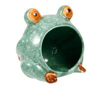 BESTonZON Ceramic Hamster Nest Decorative Hideout for Small Pets Frog Shaped Cool House Safe and Easy to Clean Ceramic Design for Hamsters and Guinea Pigs Comfortable Resting