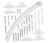 BESTonZON Child-Proof Furniture Anchors Set 6pcs Adjustable Anti-tip Straps Stainless Steel Cables for Secure Cabinet and Dresser Safety White