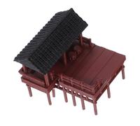 BESTonZON Chinese Style Miniature Pavilion Plastic Micro Landscape Ornament for Fairy Gardens Fish Tank Decoration with Authentic Eastern Architecture and Intricate Detailing