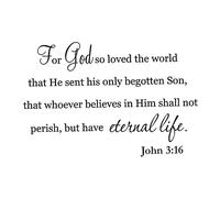 BESTonZON Christian Wall Art Removable PVC Wall Sticker Decal with Waterproof Feature for Home Use on Wooden Door and Glass Stylish Bible Verse