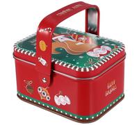 BESTonZON Christmas Biscuit Tin with Lid - Decorative Christmas Cookie Jar for Cookies Chocolates Tea and Holiday Treats - Small Biscuit Tins & Jars 4.25X3.15X2.52 Inches