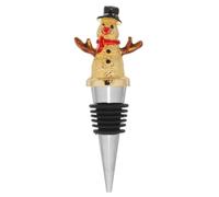 BESTonZON Christmas Bottle Stopper Snowman and Snowflake Design Reusable Wine Cork Stopper with Universal Fit and Easy to Store Zinc-Alloy Material for Xmas Stocking Stuffer and Bar Table