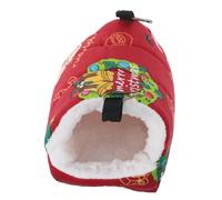 BESTonZON Christmas Thickened Cotton Parakeet Nest House Winter Warm Hanging Bird Bed for Conures Cockatiels Macaws Pets Cozy Insulated Snuggle Hut with Cage Hooks