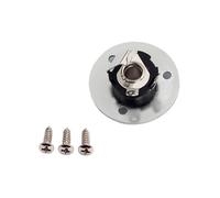 BESTonZON Chrome Guitar Jack Socket Plate for Electric and Acoustic Guitars round 1/4 Inch Output Jack with Iron and Copper Plated Material and 3 Mounting Screws