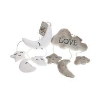 BESTonZON Cloud and Moon Plush Hanging Music for Chime Sound Stimulates Hearing and Touch Easy to Attach Stroller Crib Pram Shower Newborn Boys
