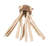 BESTonZON Cocoanut Shell Bird Foraging for Parrots Safe Chewing Plaything with Tassel for Birds Durable Hanging Cage Accessory for Engaging Fun and Healthy Beak Care