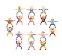 BESTonZON Colorful Clown-shaped Balance Blocks Educational Game for Early Learning Safe Rounded Edges Hand-eye Coordination Development Suitable for Preschoolers