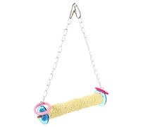 BESTonZON Colorful Sanded Parrot Swing for Cage Birds Durable Lightweight Hanging Bird Perch for Foot Conditioning and Muscle Development Safe Eco Friendly Plaything for Pet Random Color