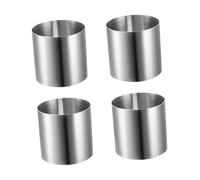 BESTONZON Cooking Rings, Set of 4 Stainless Steel Chef Rings for Moulding & Presentation, Stainless Steel Cooking Round Cookie Cutters Set, Round Baking Mold for Cake Mousse (6 * 6 * 5cm)
