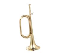 BESTonZON Copper Bugle Trumpet with Beautiful and Natural Sounds for Beginners Lightweight Golden Brass Wind Instrument Suitable for School Band and Military Orchestra