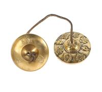 BESTonZON Copper Finger Cymbals Tibetan Bells Small Hand Cymbals Small Crash Cymbals Percussion Instrument Hand Cymbals with Straps Small Cymbals Hand Cymbals for Adults Meditation Bell