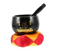 BESTonZON Copper Singing Bowl 3.5 Inch Black Buddhist Sound Therapy Bowl with Hammered Surface for Meditation and Chanting Practice