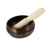 BESTonZON Copper Singing Bowl for Meditation and Yoga Practice, Handmade Tibetan Singing Bowl with Wooden Mallet, Portable and Stress Relieving Home Decoration Instrument