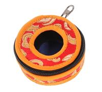 BESTonZON Cotton Cloth Storage Pouch for Meditation Bell with Delicate Embroidery and Propitious Patterns, Portable Bell Storage Box Easy to Carry, Suitable for Temple and Buddha Meditation